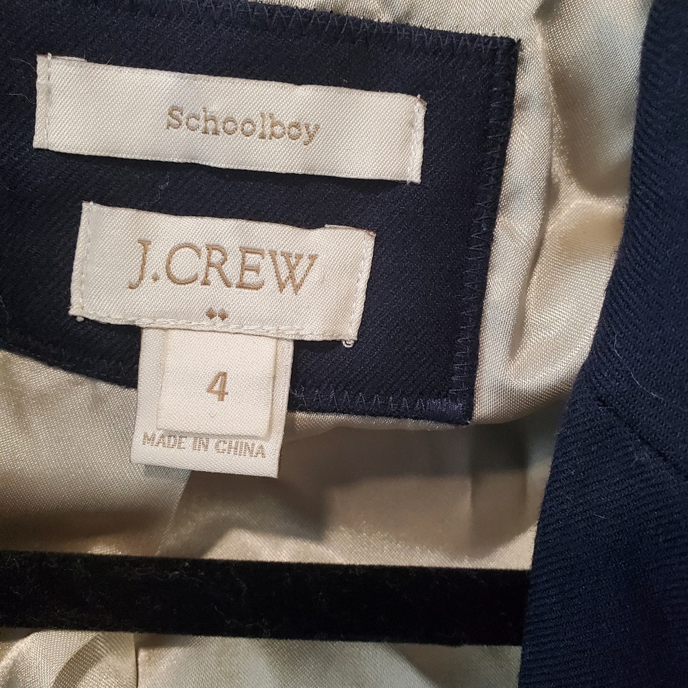 J. Crew Women's Schoolboy Blazer Navy Blue Wool Gold Buttons - Picture 7 of 8